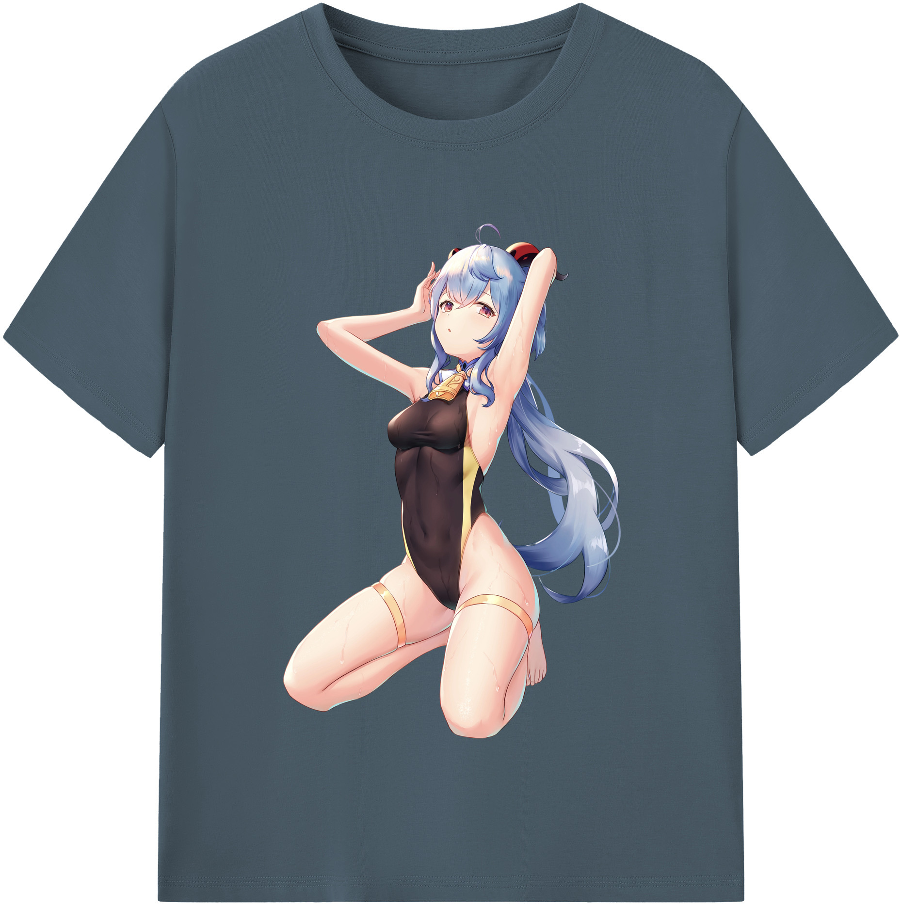 げんし神 甘雨 かんう genshin Ganyu 綿100％半袖Tシャツ（フロントプリント）